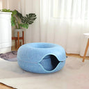 Interactive Donut Cat Bed Tunnel for Two Cats - Durable Felt