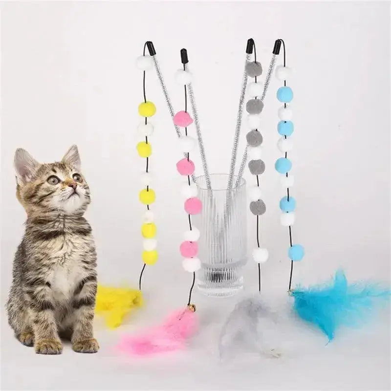 Interactive Feather Cat Teaser Stick For Fun Pet Exercise
