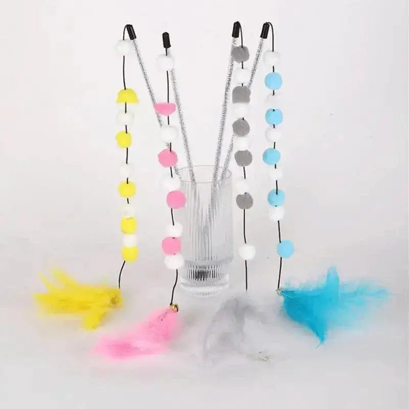 Interactive Feather Cat Teaser Stick For Fun Pet Exercise