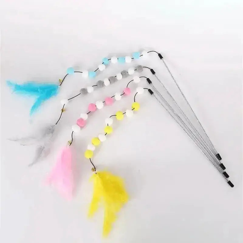 Interactive Feather Cat Teaser Stick For Fun Pet Exercise