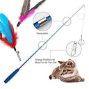Interactive Feather Cat Toy With Retractable Wand Options