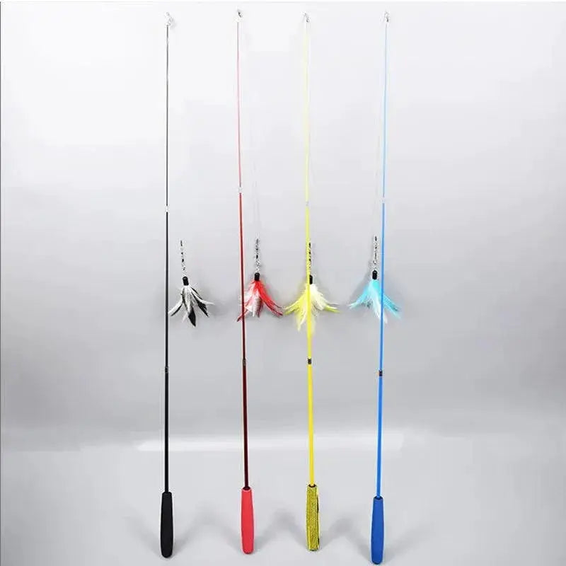 Interactive Feather Cat Toy With Retractable Wand Options