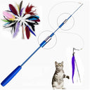 Interactive Feather Cat Toy With Retractable Wand Options