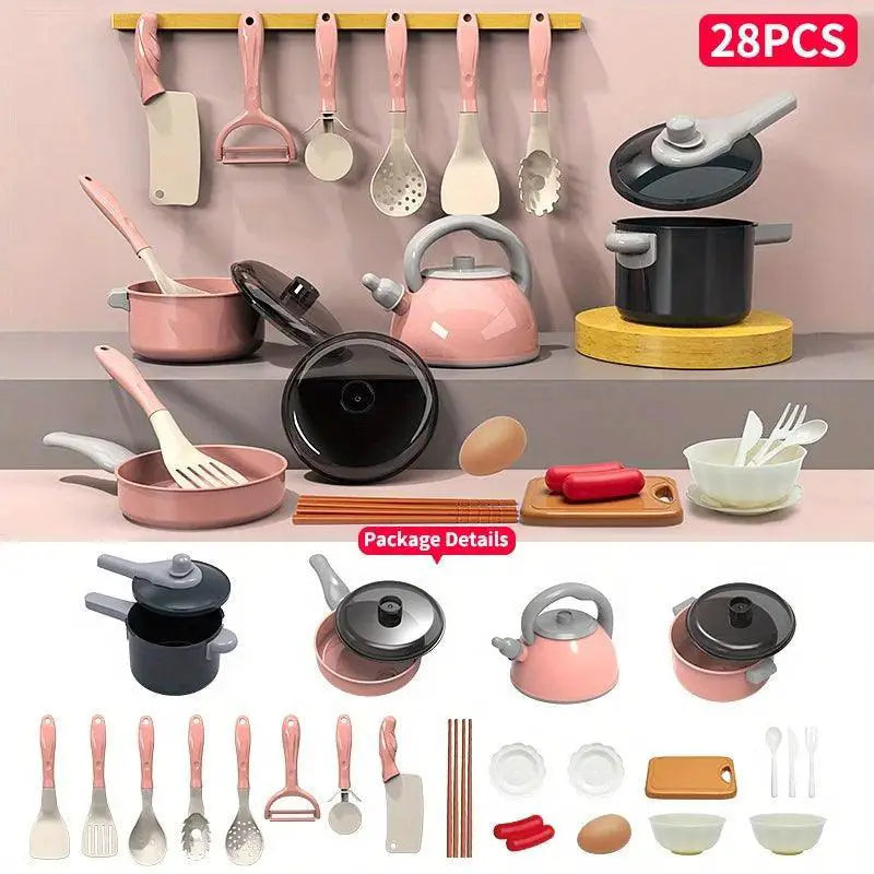 Interactive Kids Kitchen Playset With Cookware And Food