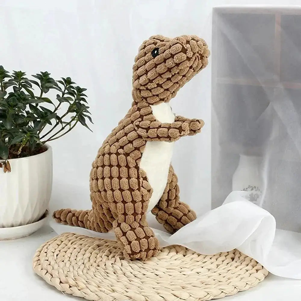 Interactive Plush Dinosaur Dog Chew Toys for Small Dogs