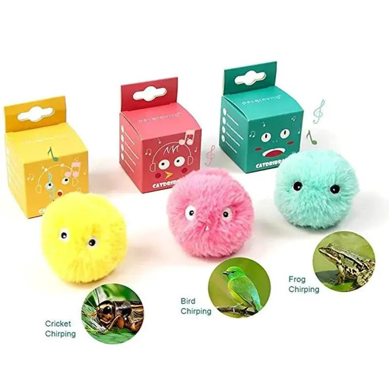 Interactive Smart Cat Toy Plush Electric Squeak Ball