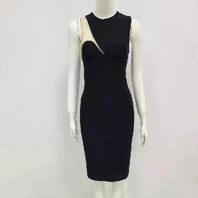 Internet Celebrity Mesh Sleeveless Dress Alluring Statement