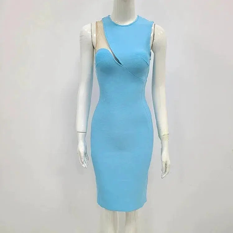 Internet Celebrity Mesh Sleeveless Dress Alluring Statement