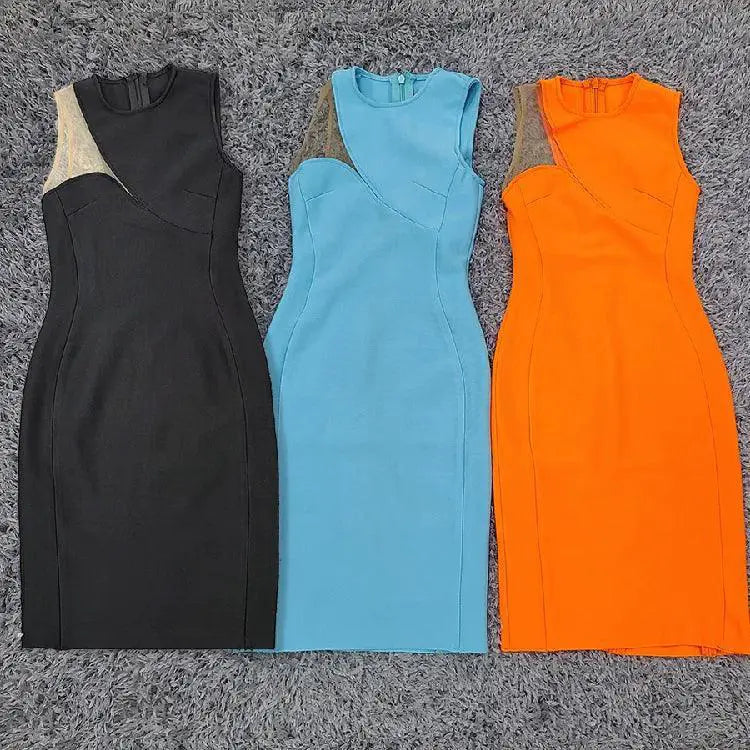 Internet Celebrity Mesh Sleeveless Dress Alluring Statement