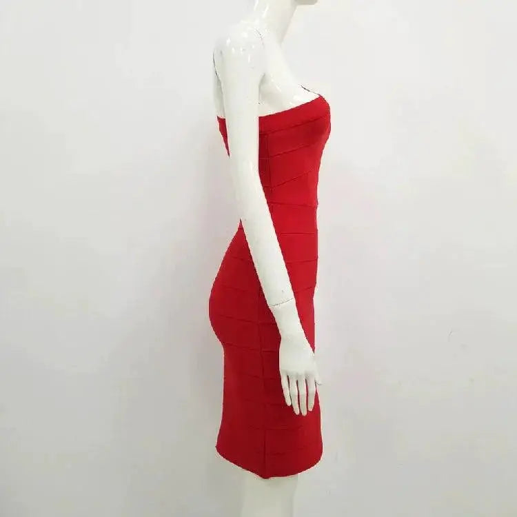 Internet Celebrity Off Shoulder Evening Dress Chic Style