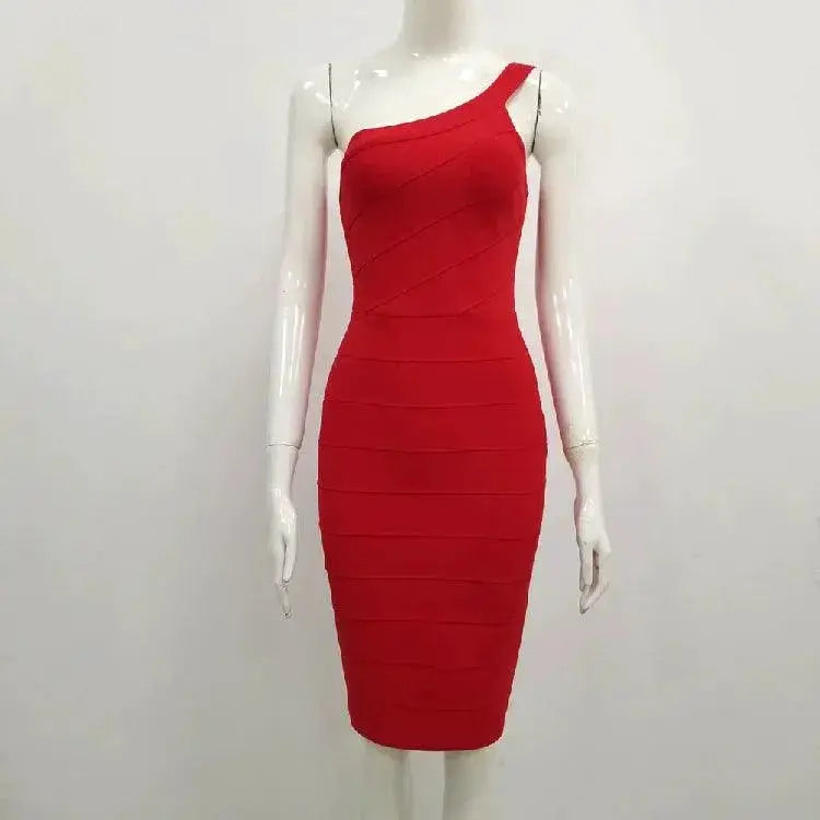 Internet Celebrity Off Shoulder Evening Dress Chic Style