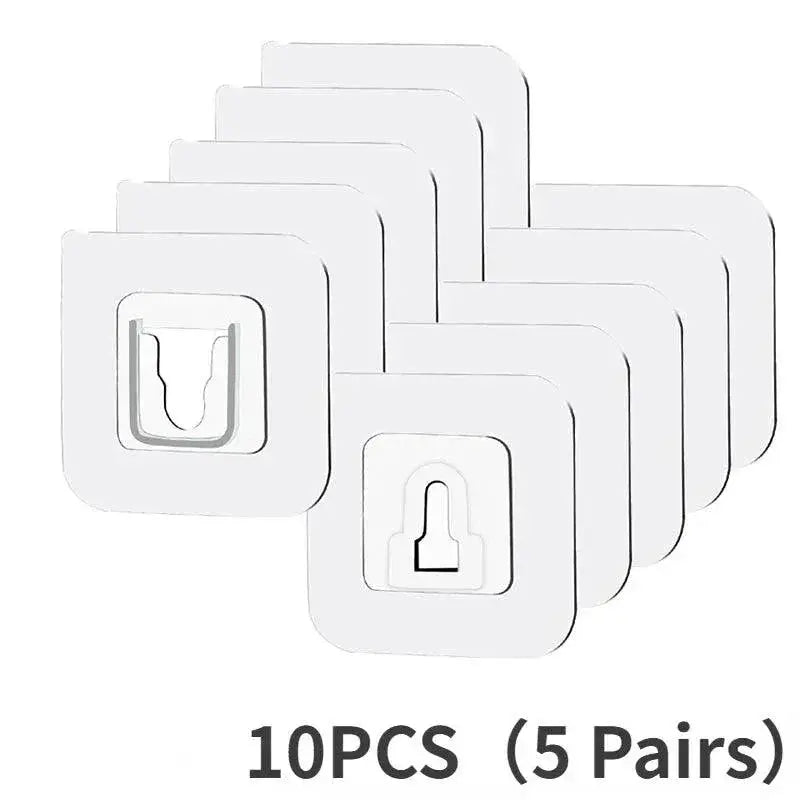 Invisible Snap Hook Wall Storage PVC Hooks For Home