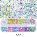 Iridescent Hexagon Nail Glitter Powder Kit For Gel Nails
