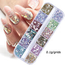 Iridescent Hexagon Nail Glitter Powder Kit For Gel Nails