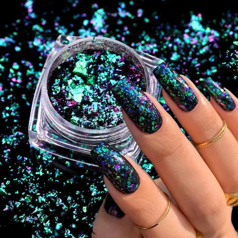 Iridescent Nail Flakes For Dazzling Manicures Today