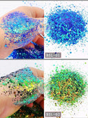 Iridescent Nail Flakes for Holographic Nail Art Glamour