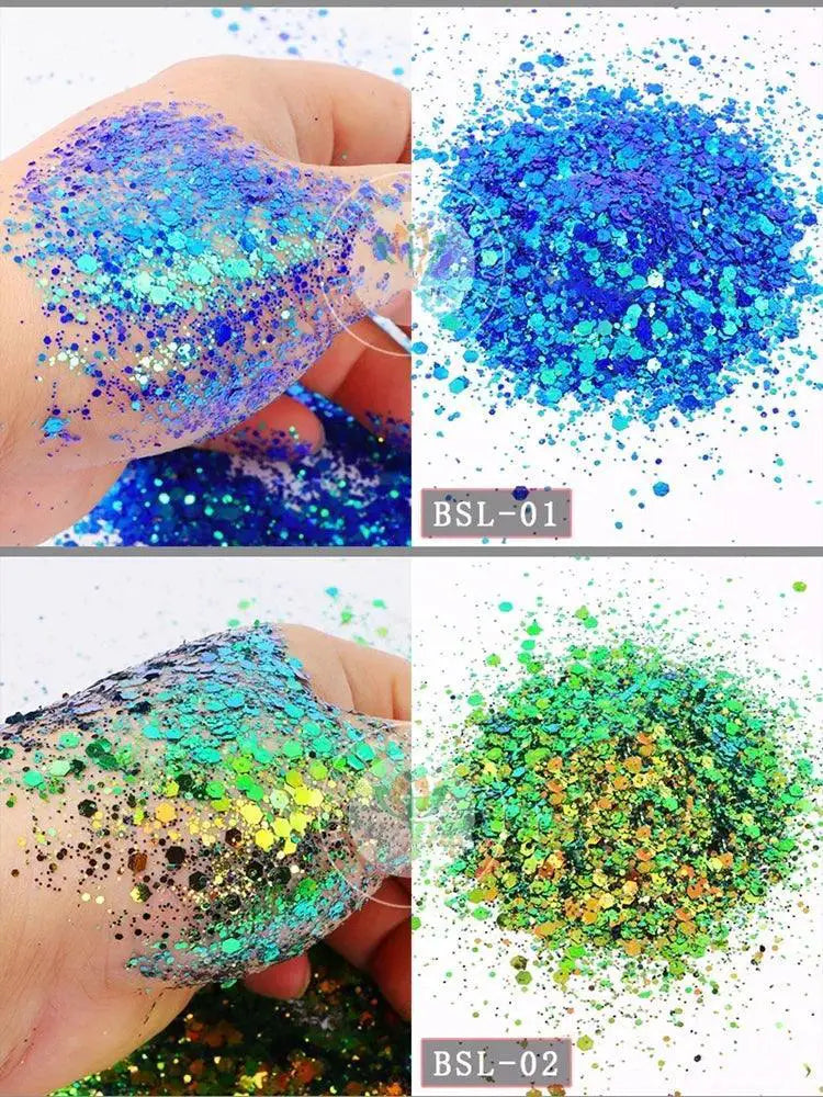 Iridescent Nail Flakes For Holographic Nail Art Glamour