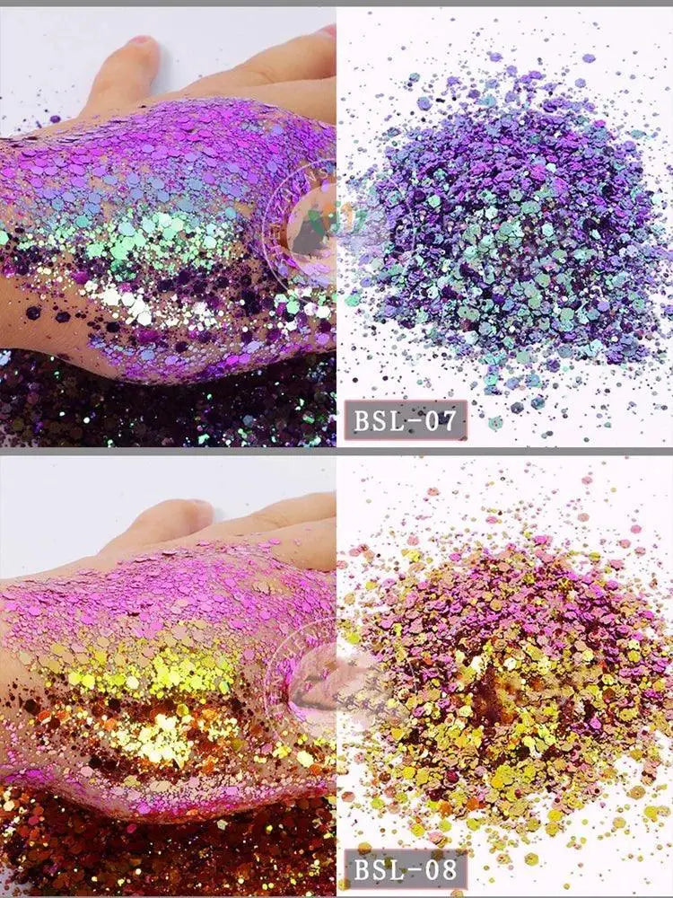 Iridescent Nail Flakes For Holographic Nail Art Glamour