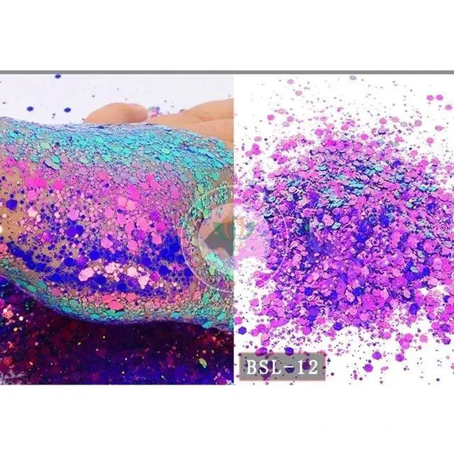 Iridescent Nail Flakes For Holographic Nail Art Glamour