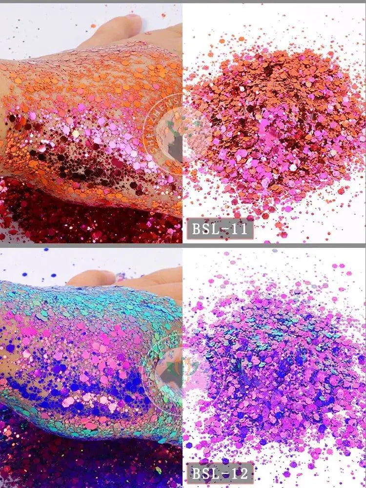 Iridescent Nail Flakes For Holographic Nail Art Glamour
