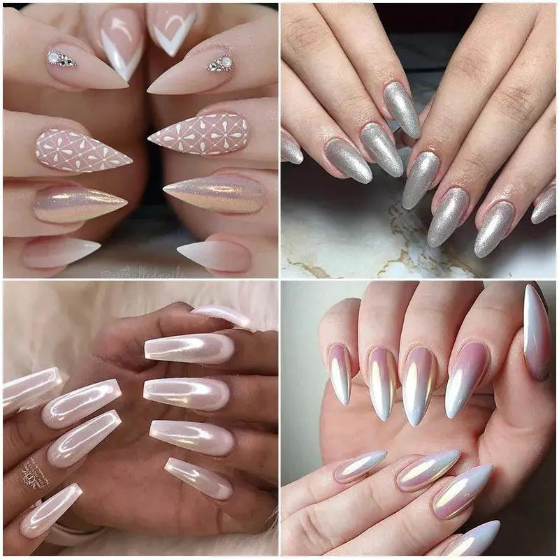 Iridescent Pearl Shell Chrome Nail Glitter for Glam Nails
