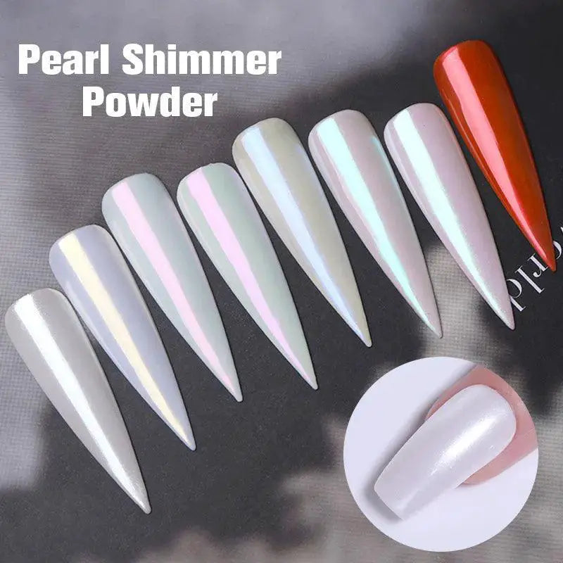 Iridescent Pearl Shell Chrome Nail Glitter for Glam Nails
