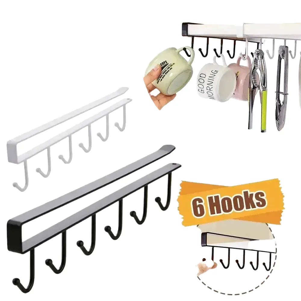 Space-Saving Iron Hook Rack for Kitchen — product view 1