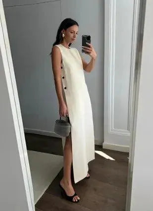 Iron Ring Connected Leopard Maxi Dress Fashion Statement