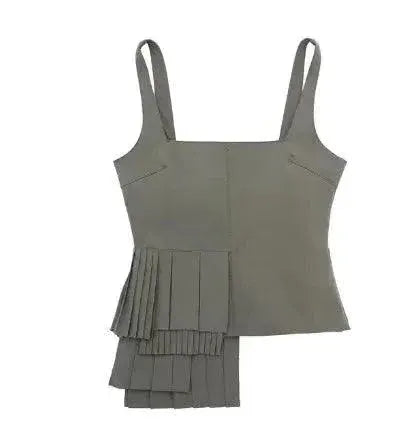 Irregular Pleated Sling Dress Summer Fashion Statement