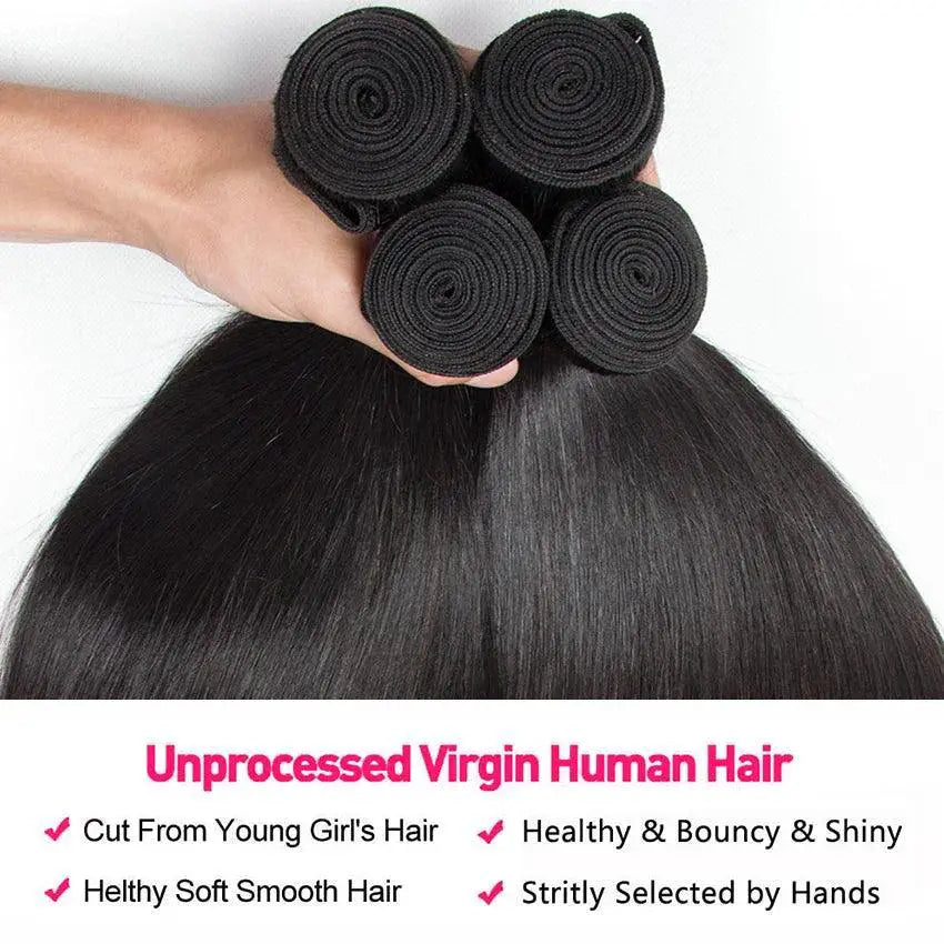 Iwish Hair Brazilian Straight Virgin Hair Bundles Premium