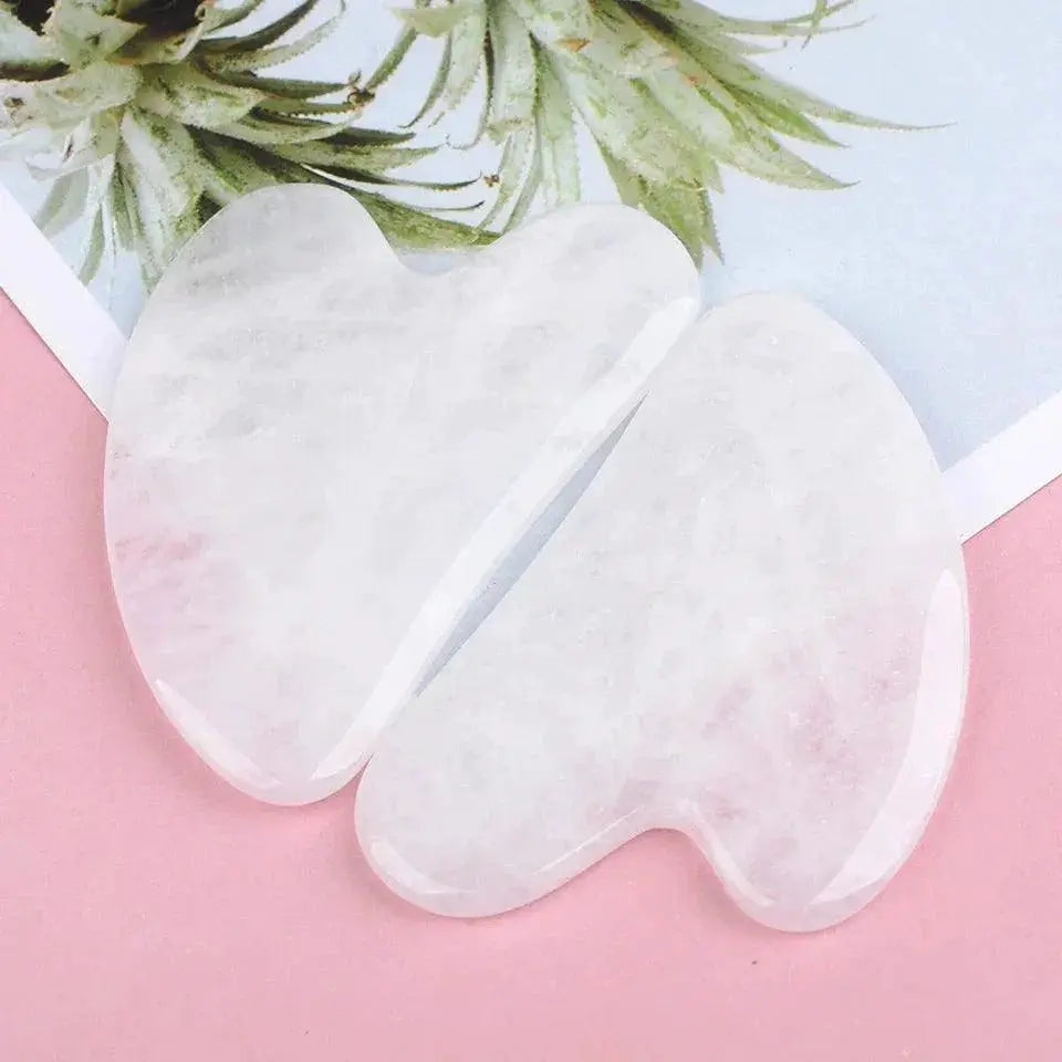 Jade Stone Gua Sha And Rose Quartz Massage Set Anti Aging