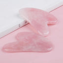 Jade Stone Gua Sha & Rose Quartz Massage Set Natural Anti-Aging