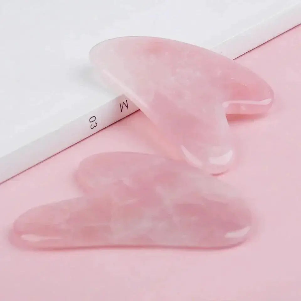 Jade Stone Gua Sha And Rose Quartz Massage Set Anti Aging