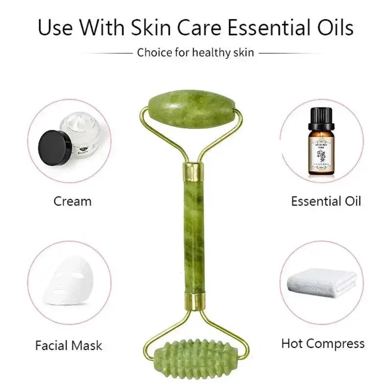 Jade Roller Set For Rejuvenating Skin And Anti Aging