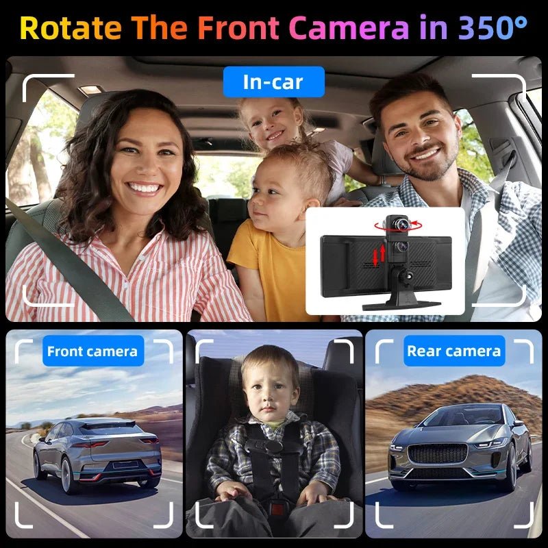 Jansite Dash Cam Dual Variant 7 or 10.26 Inches 4K Wireless CarPlay Android Auto