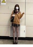 Japanese College Style Knit Cardigan Trendy JK Uniform Fall