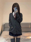 Japanese College Style Knit Cardigan Trendy JK Uniform Fall