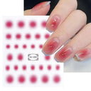 Japanese Elegance Red Pink Ombre Nail Art Stickers Set