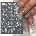 Japanese Elegance Red Pink Ombre Nail Art Stickers Set