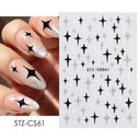 Japanese Elegance Red Pink Ombre Nail Art Stickers Set