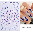 Japanese Elegance Red Pink Ombre Nail Art Stickers Set