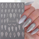 Japanese Elegance Red Pink Ombre Nail Art Stickers Set