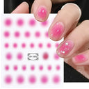 Japanese Elegance Red Pink Ombre Nail Art Stickers Set