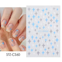 Japanese Elegance Red Pink Ombre Nail Art Stickers Set