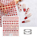 Japanese Elegance Red Pink Ombre Nail Art Stickers Set