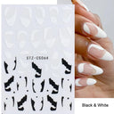 Japanese Elegance Red Pink Ombre Nail Art Stickers Set