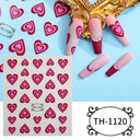 Japanese Elegance Red Pink Ombre Nail Art Stickers Set