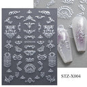 Japanese Elegance Red Pink Ombre Nail Art Stickers Set