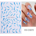Japanese Elegance Red Pink Ombre Nail Art Stickers Set