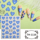 Japanese Elegance Red Pink Ombre Nail Art Stickers Set